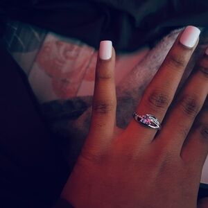 Elegant Silver and purple Gemstone Ring